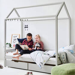  HOPPEKIDS  ECO Comfort Łóżko dziecięce domek 70x160 cm szare