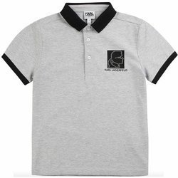 KARL LAGERFELD KIDS Polo chłopięce z krótkim rękawem szare