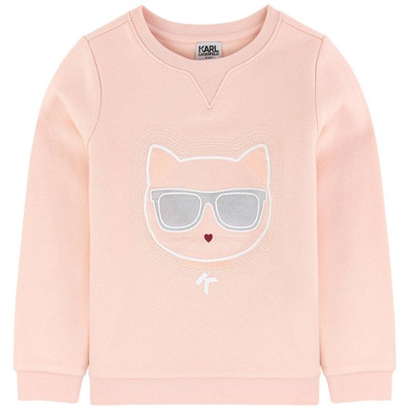 KARL LAGERFELD Kids Bluza dziewczęca różowa z nadrukiem