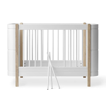  OLIVER FURNITURE Łóżeczko dziecięce Wood MINI + white/oak z pakietem junior