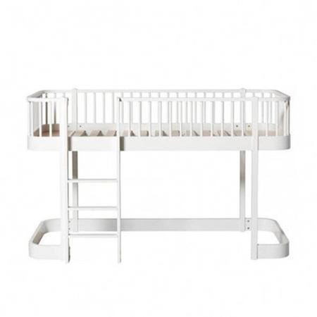  OLIVER FURNITURE Łóżko na antresol Wood Original low loft white 90x200 cm