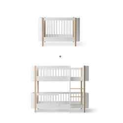 OLIVER FURNITURE Conversion kit Wood Łóżeczko dziecięce MINI+ COT BED do łóżka MINI+ LOW BUNK BED, WHITE/OAK