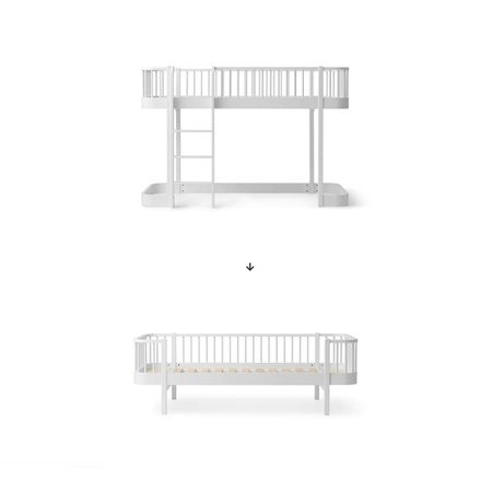  OLIVER FURNITURE Zestaw do przekształcenia łóżka ORIGINAL LOW LOFT BED H=138CM do łóżka ORIGINAL DAY BED, WHITE