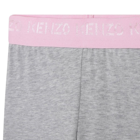 KENZO Kids Leginsy dziewczęce szare z logo