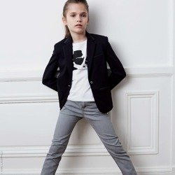 KARL LAGERFELD KIDS Dżinsy dziewczęce szare