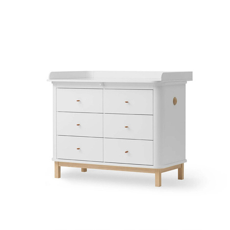 OLIVER FURNITURE WOOD Komoda dziecięca z trzema szufladami i przewijakiem, white/oak