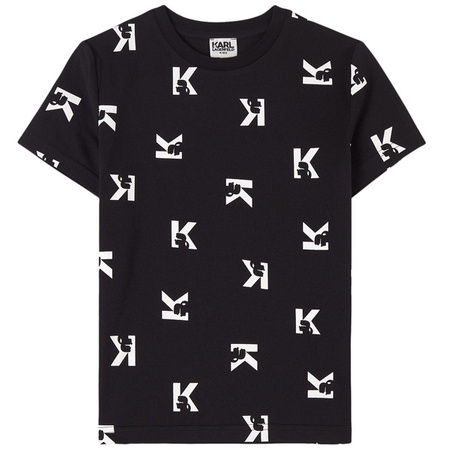 KARL LAGERFELD KIDS T-shirt chłopięcy z krótkim rękawem czarny