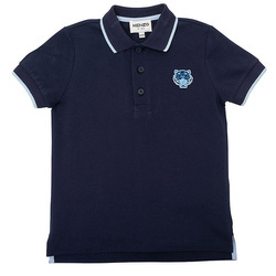 KENZO Kids Polo chłopięce z krótkim rękawem granatowe