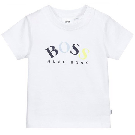 BOSS Kids T-shirt niemowlęcy dla chłopca z krótkim rękawem biały