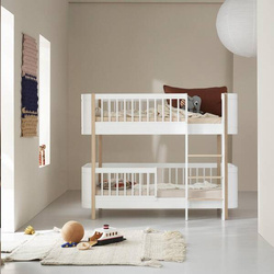 OLIVER FURNITURE Łóżko piętrowe Wood Mini Low Bunk white/oak 70x160 cm