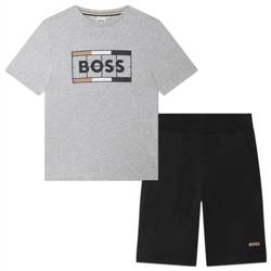 BOSS KIDS Komplet chłopięcy t-shirt z krótkim rękawem i bermudy MINI MI