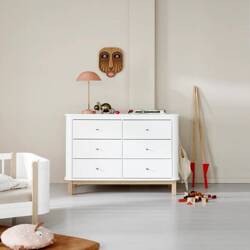 OLIVER FURNITURE WOOD Komoda dziecięca z trzema szufladami white/oak