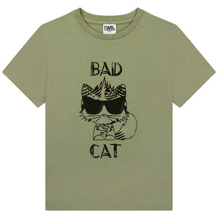 KARL LAGERFELD KIDS T-shirt dla chłopca z krótki rękawem khaki 