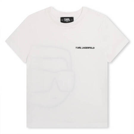 KARL LAGERFELD T-shirt dziecięcy dla chłopca z nadrukiem logo biały