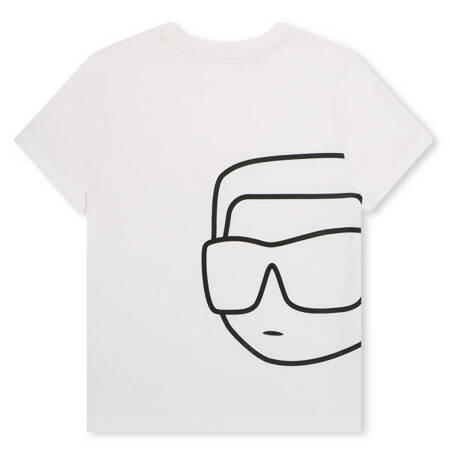 KARL LAGERFELD T-shirt dziecięcy dla chłopca z nadrukiem logo biały