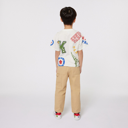 KENZO Kids Spodnie dziecięce dla chłopca chino piaskowe