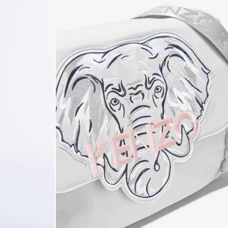 KENZO Kids Torba na akcesoria niemowlęce z matą do przewijania Elephant szara